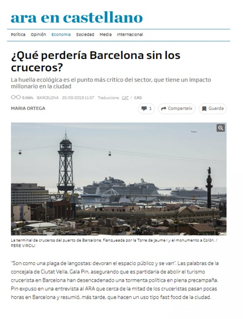 What would Barcelona lose without the cruises?