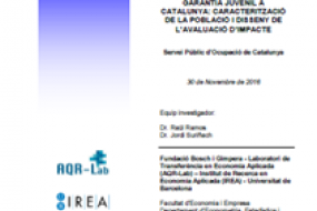 AQR-Lab studdies the ''Development of the juvenile guarantee in Catalonia: Characterisation of the population and design of the evaluation of impact.''