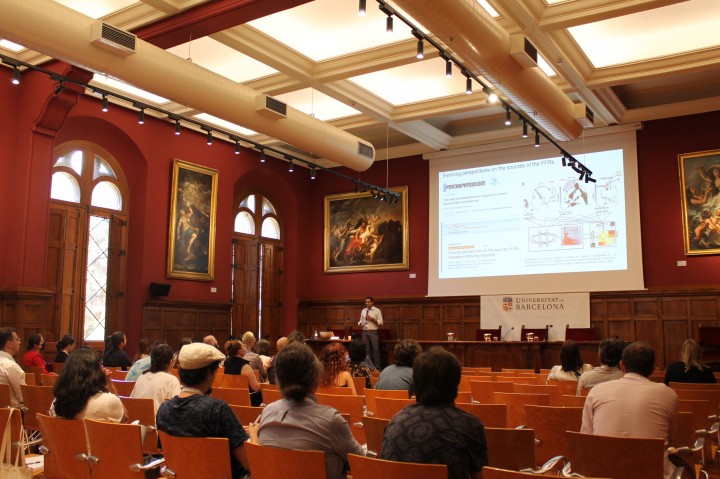 Prof. Bharath Chandrasekaran giving his plenary lecture of the workshop.