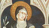 “Die Heilige Clara und die Heilige Elisabeth von Ungarn”, Simone Martini, 1317.