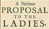 Titelblatt der dritten Ausgabe des Werks "A Proposal to the Ladies", Mary Astell