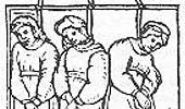 Drei Hexen von Chelmsford, England, zum Galgen verurteilt