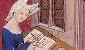 Christine de Pizan mentre scrive nel suo studio