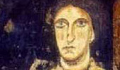 Lucía de la Marca ritratta in un affresco proveniente dal monastero di San Pedro de Burgal (Pallars Sobirà)