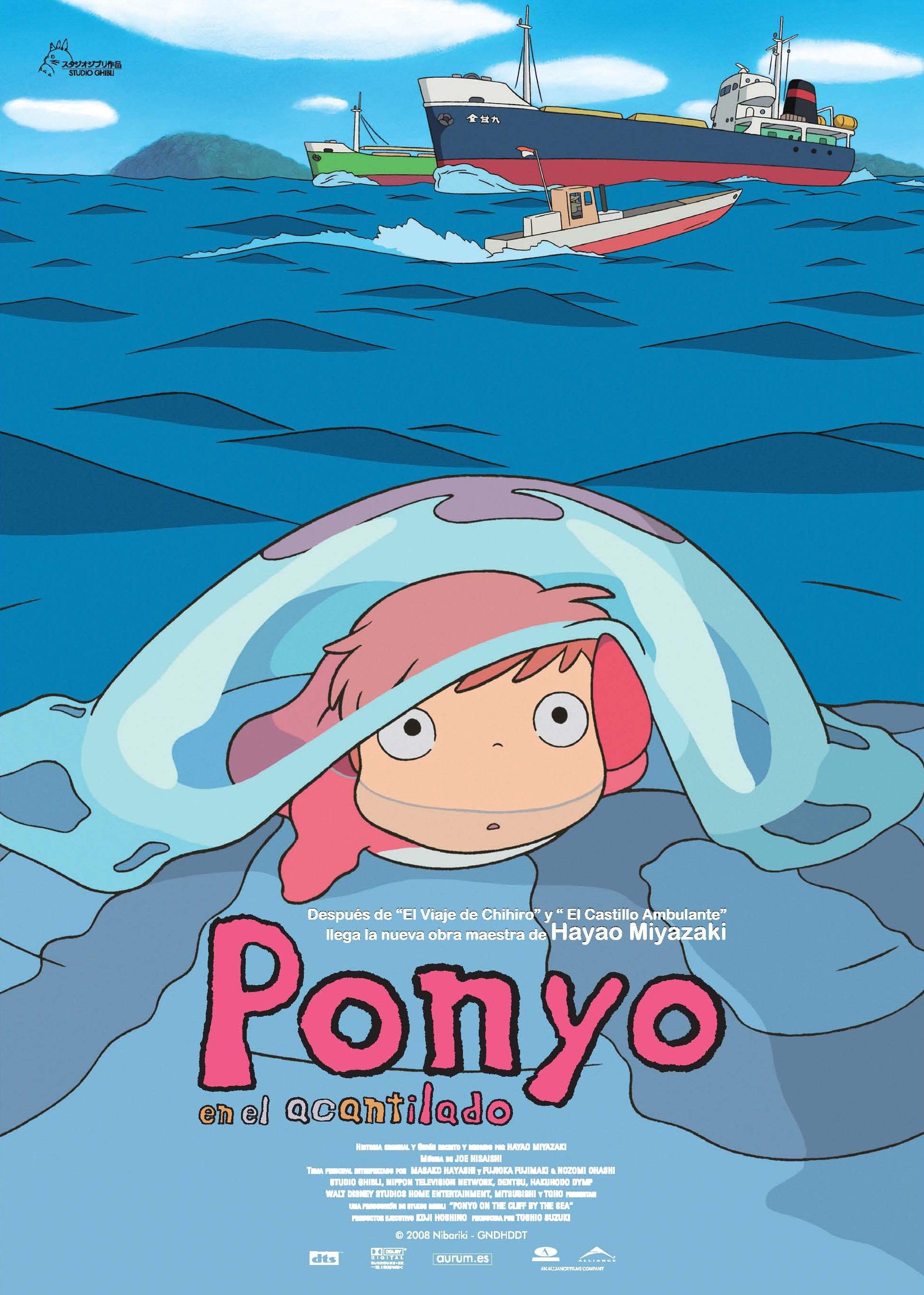 Ponyo en el acantilado, de  Hayao Miyazaqui