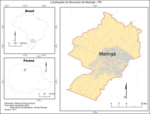 Mapa de localizao do municpio de Maring