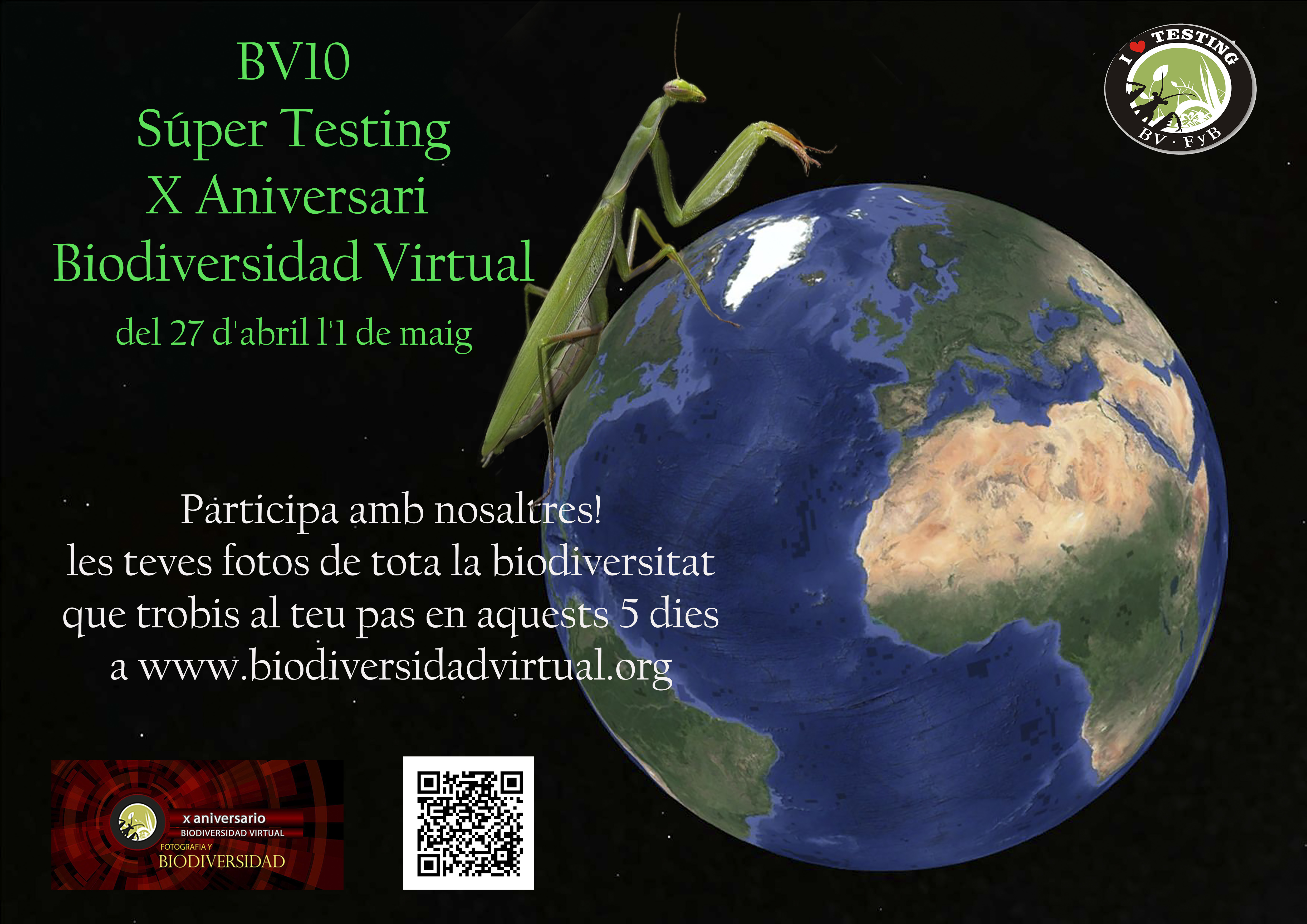 Biodiversitat Virtual fa 10 anys. Festa de TESTING
