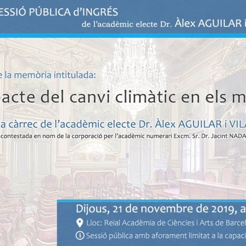 Public session of the academic elected Dr. ÀLEX AGUILAR I VILA to RACAB