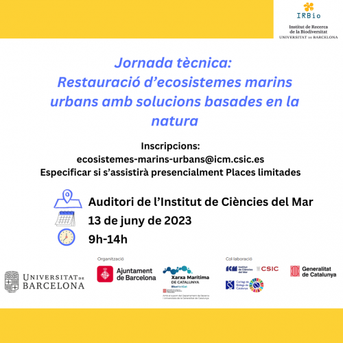 Jornada tècnica Restauració d’ecosistemes  marins urbans amb solucions basades en la natura