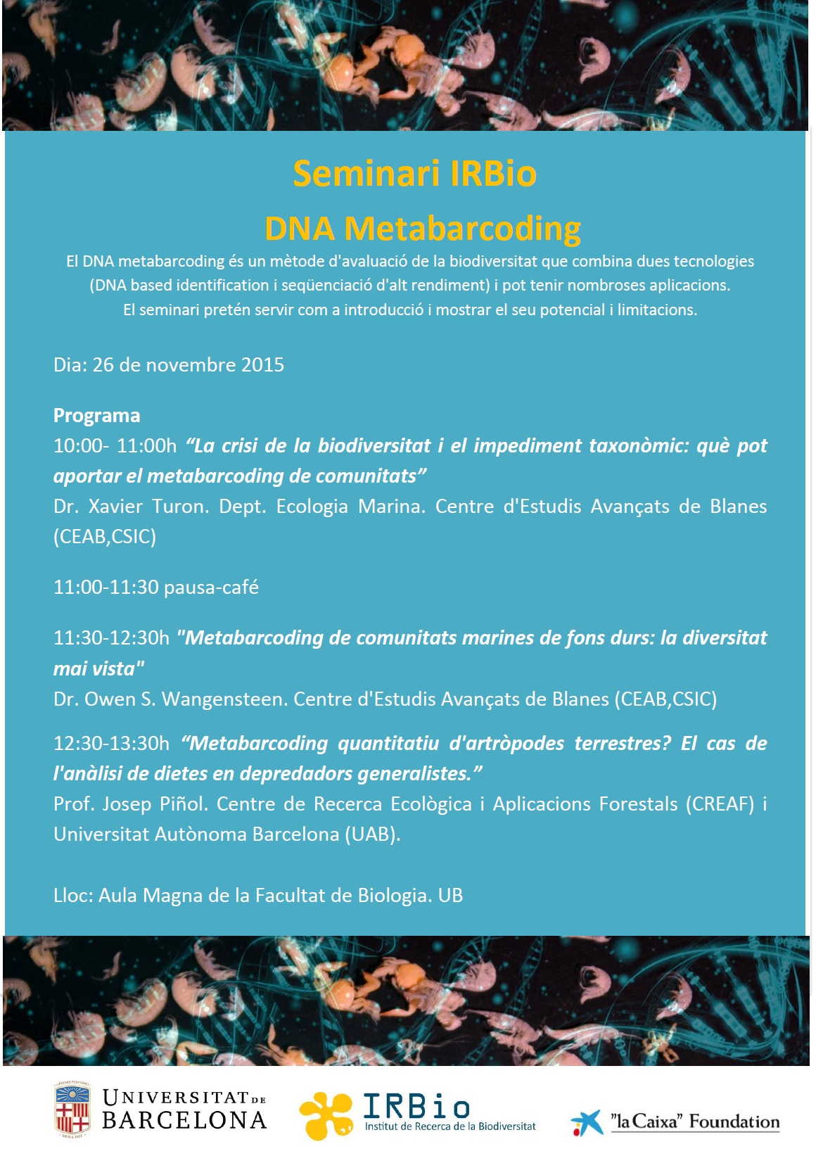Seminari IRBio: DNA Metabarcoding