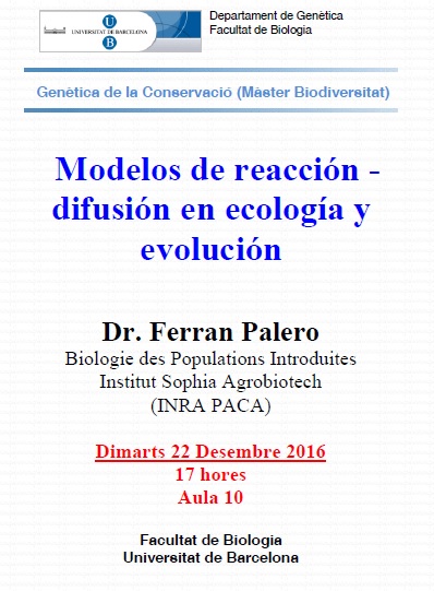 Seminario: Modelos de reacción - difusión en ecología y evolución