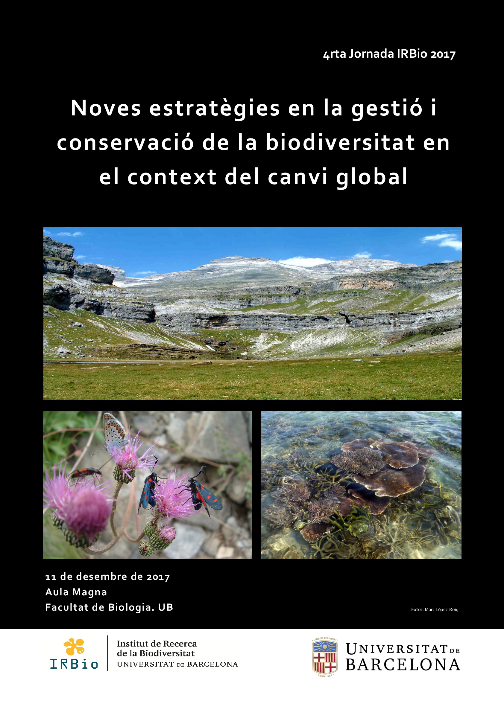 4rt Jornada IRBio new strategies in the management and conservation of biodiversity in the context of global change
