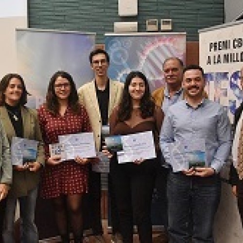 Acte de lliurament dels premis del Col·legi de Biòlegs de Catalunya a dos projectes de l'Institut de Recerca de la Biodiversitat