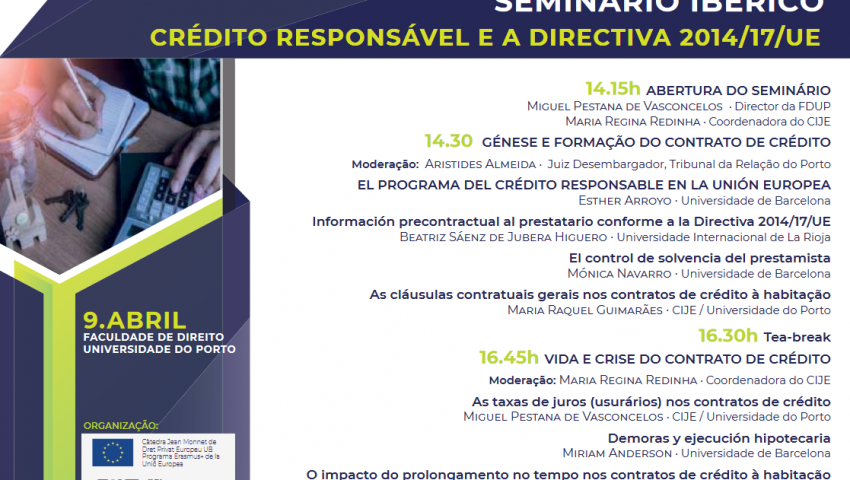 09/04/2018 – Seminari ibèric: Crédito Responsável e a Directiva 2014/17/UE