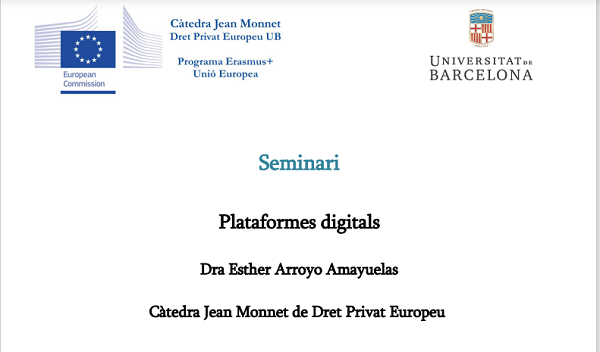 4, 8, 18, 25 y 29/10/2021: Seminario «Plataformas digitales»