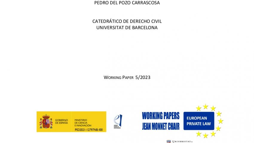 Working paper: «Nuevas funciones de la enfiteusis», Dr. Pedro del Pozo Carrascosa
