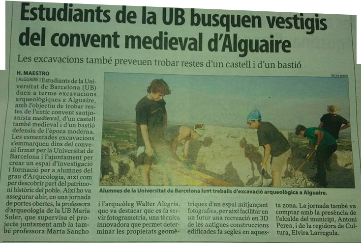 Noticia excavación Alguaire