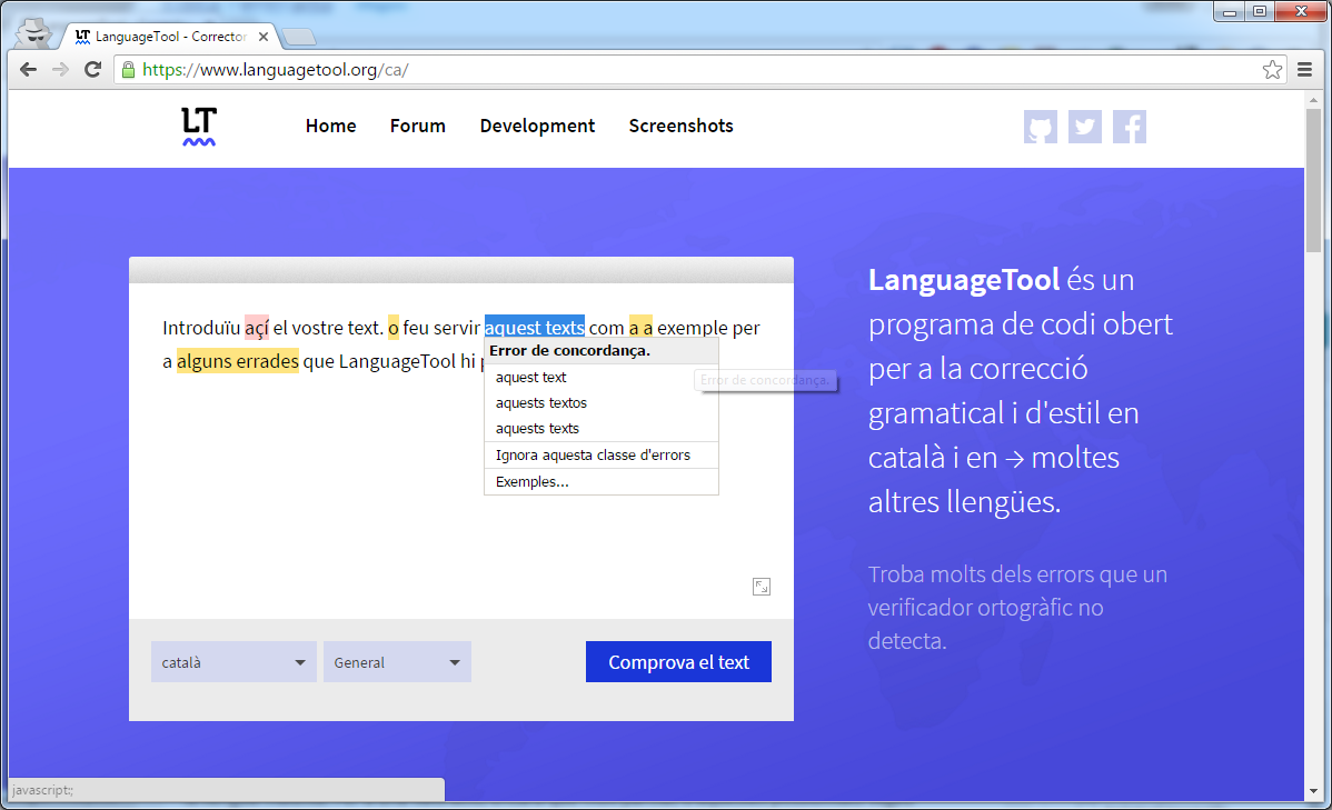 Web del LanguageTool