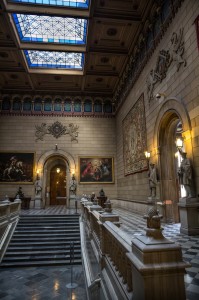 View of the Stairway of Honour, from the upper landing
