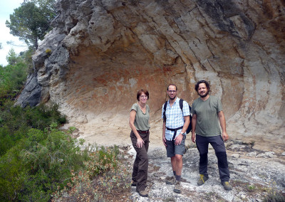 Margarita Díaz-Andreu, Enrico Armelloni and Tommaso Mattioli during the field tests in July 2015