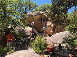 The team working in La Pedra de les Orenetes.