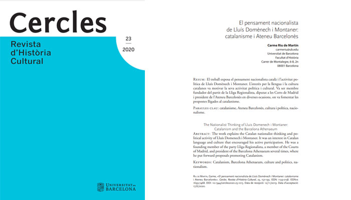 El pensament nacionalista de Lluís Domènech i Montaner: catalanisme i Ateneu Barcelonès