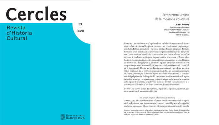 L’empremta urbana de la memòria col·lectiva