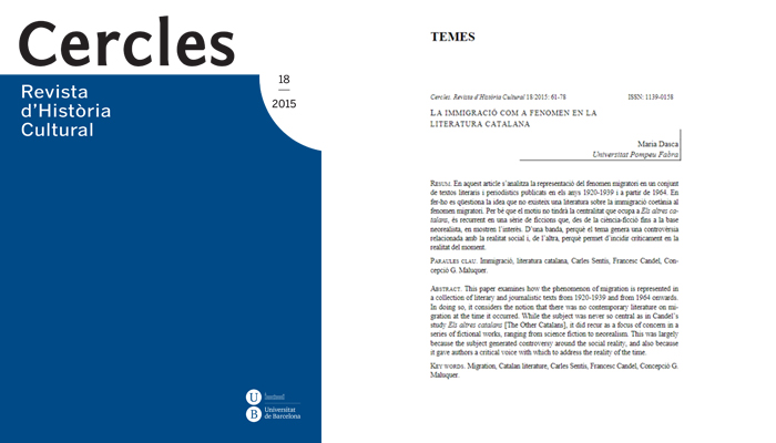 La immigració com a fenomen en la literatura catalana