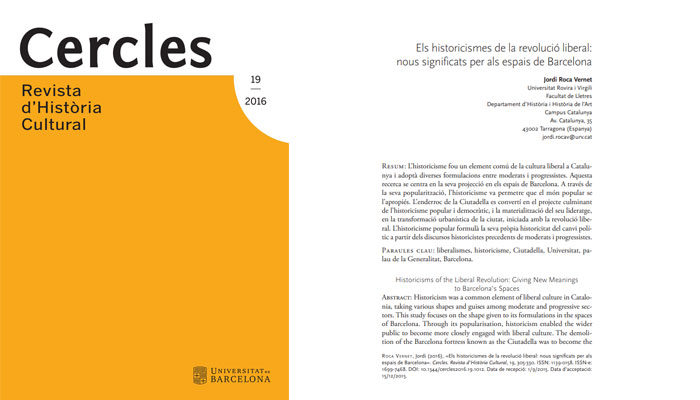Els historicismes de la revolució liberal: nous significats per als espais de Barcelona