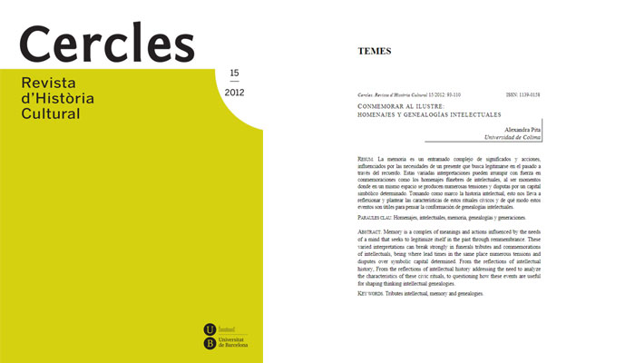 Conmemorar al ilustre: homenajes y genealogías intelectuales