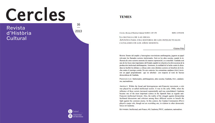 La batalla de las ideas. Apuntes para una historia de los intelectuales catalanes en los años sesenta