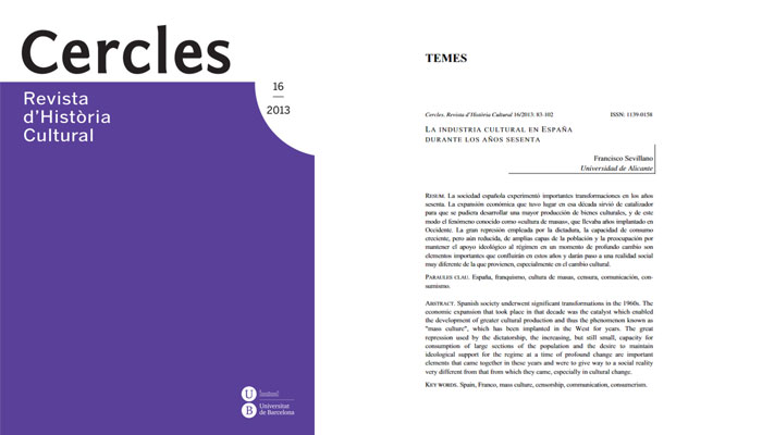 La industria cultural en España durante los años sesenta