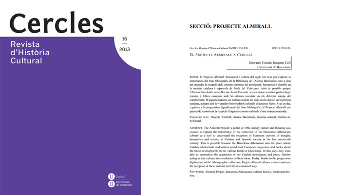 El projecte Almirall a Cercles
