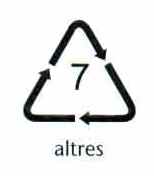 Símbol de reciclatge per a plàstics en general.