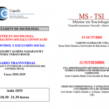 Seminaris en el Màster de Sociologia, Transformacions Socials i Innovació