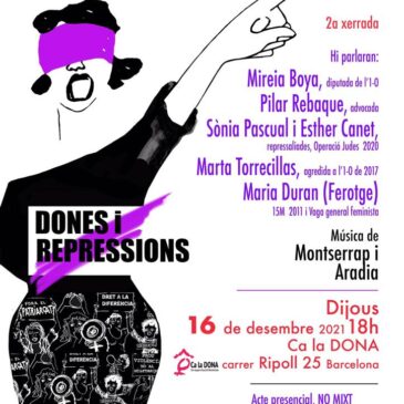Feministes per la Independència invitan a la charla “Dones: Presons, Repressions, Exilis”