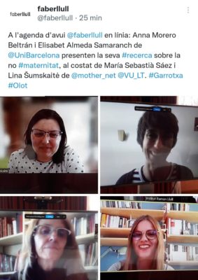 Elisabet Almeda and Anna Morero take part in the FaberLlull Olot online residence Negotiating Non-Motherhood: Voluntary, Involuntary, and Circumstantial Childlessness