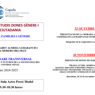 XX Seminari transversal: Temas actuales y futuros de la Sociología del Control Penal