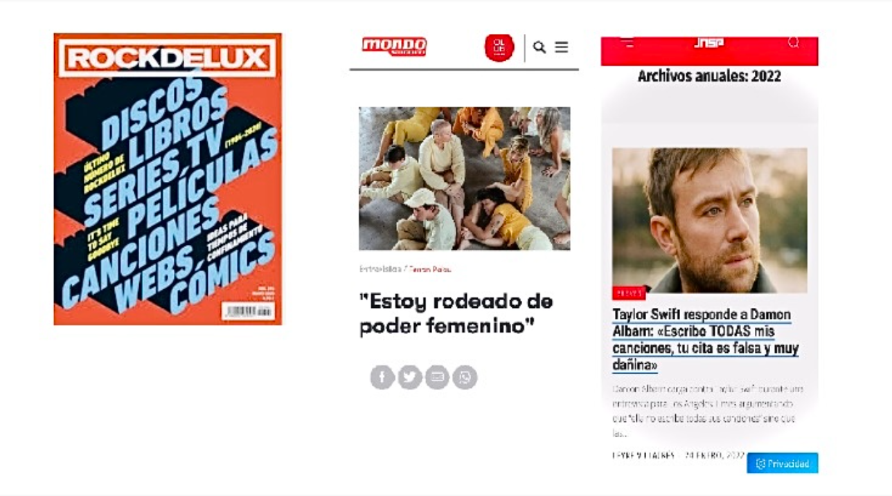 Portada, recortes de revistas.