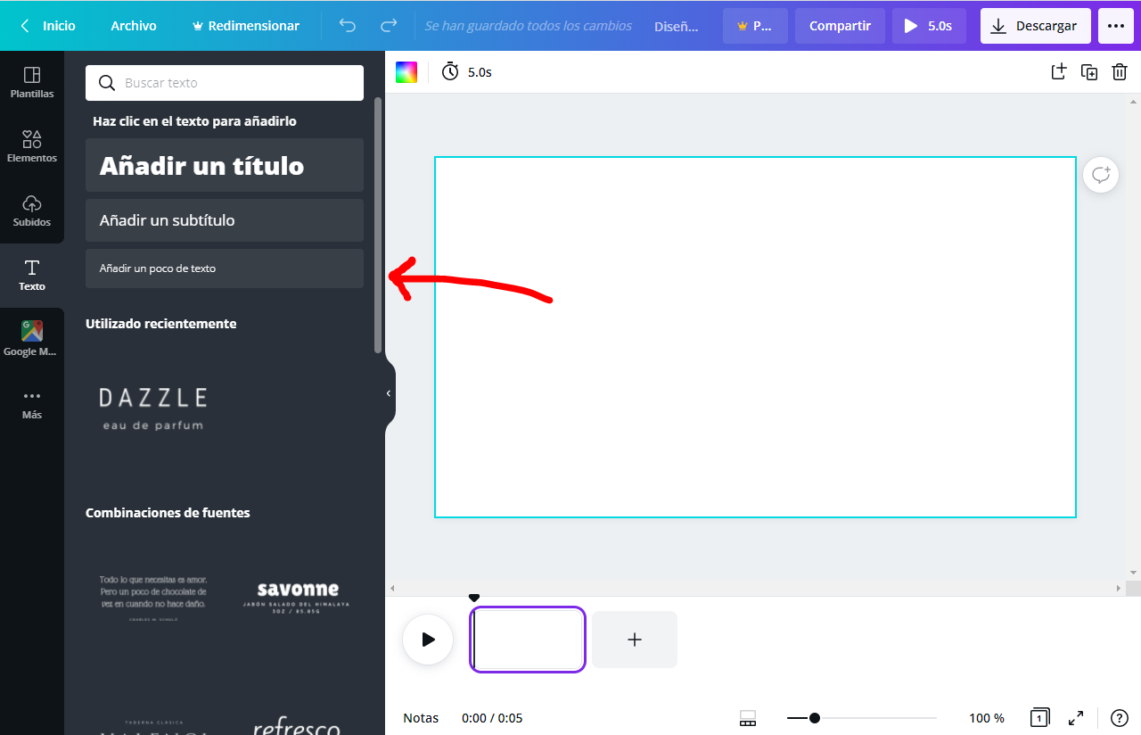 Tipus de text disponible