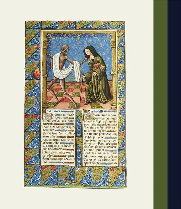 La mort i la dona de la forca, Martial d’Auvergne Danse macabre des femmes Ms. Français, 995, fol. 36v. © Bibliothèque nationale de France