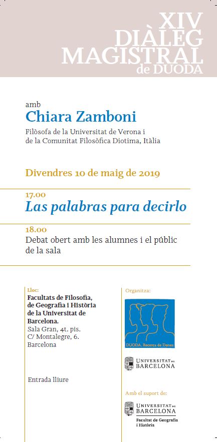 XIV Diálogo Magistral con  CHIARA ZAMBONI