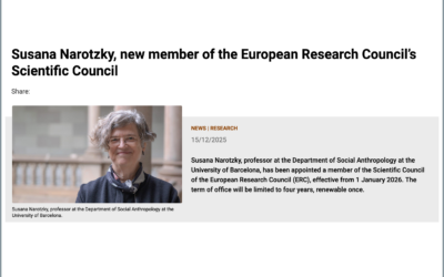 Susana Narotzky, new member of the European Research Council’s Scientific Council