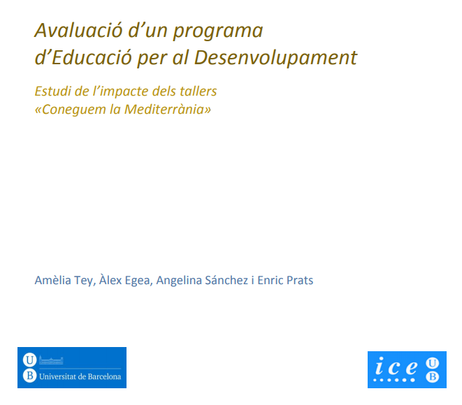 Avaluació d’un programa d’Educació per al Desenvolupament. Estudi de l’impacte dels tallers «Coneguem la Mediterrània»
