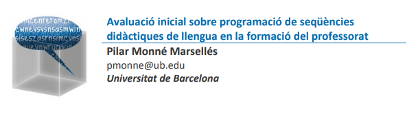 Avaluació inicial sobre programació de seqüències didàctiques de llengua en la formació del professorat