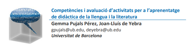 Competències i avaluació d'activitats per a l'aprenentatge de didàctica de la llengua i la literatura
