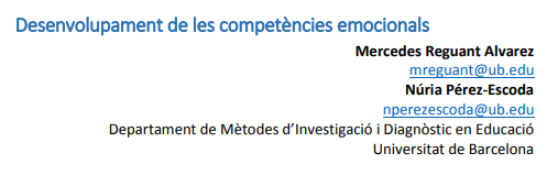 Desenvolupament de les competències emocionals
