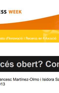 REIRE (Revista d'Innovació i recerca en Educació). Per què en accés obert? Com ho fem?