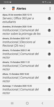 Llista de notificacions