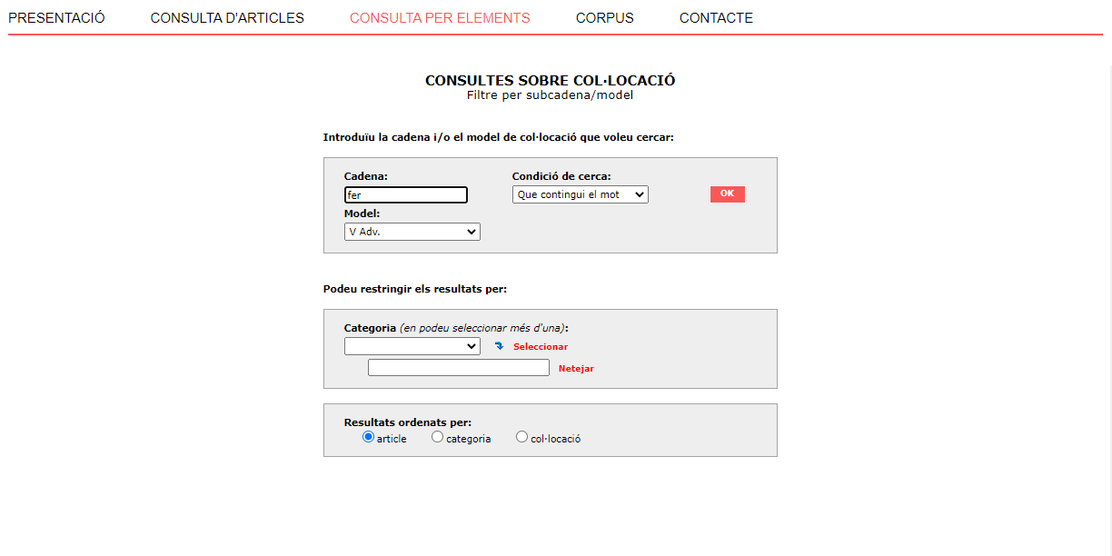 Exemple de consulta sobre col·locacions